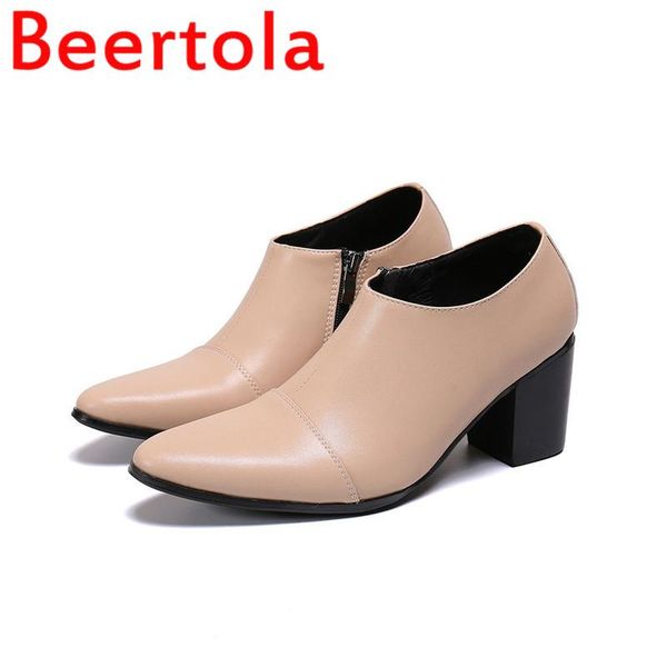 dress shoes beertola leather awesome men's high heel slip-on side zipper men business style party male man big size, Black
dress shoes beertola leather awesome men's high heel slip-on side zipper men business style party male man big size, Black