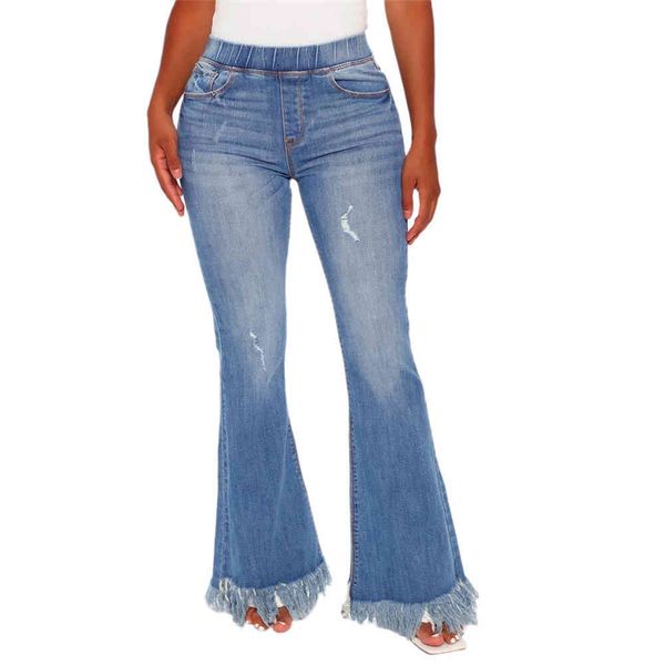 jean blue hole cotton high casual jeans women 2021 spring elastic waist tassel lady denim flared pants
jean blue hole cotton high casual jeans women 2021 spring elastic waist tassel lady denim flared pants