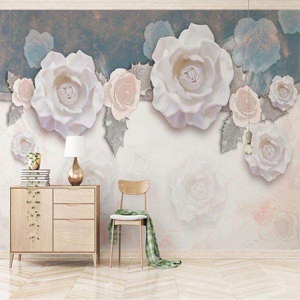 wallpapers custom po murals flowers rose wallpaper for wall bedroom living room tv sofa background decor 3d large painting non-woven