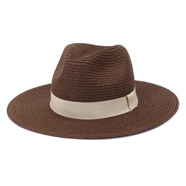 wide brim hats 2021 sun visor summer spring jazz panama caps ribbon band classic khaki outdoor beach protective casual hat, Blue;gray
wide brim hats 2021 sun visor summer spring jazz panama caps ribbon band classic khaki outdoor beach protective casual hat, Blue;gray