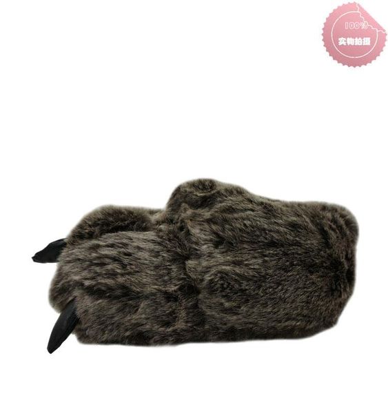 slippers indoor warm winter home / shoes bear leopard claw plush bag with cotton (brown hair), Black
slippers indoor warm winter home / shoes bear leopard claw plush bag with cotton (brown hair), Black