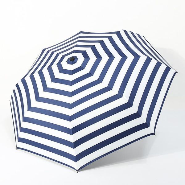 

umbrellas yesello navy-stripes folding umbrella women big windproof blue rain for men wind resistant black coating parasol