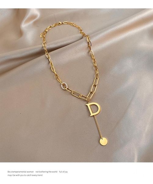 pendant necklaces titanium steel letter d pendants necklace women's light luxury niche clavicle chain new fashion long sweater chain ac, Silver
pendant necklaces titanium steel letter d pendants necklace women's light luxury niche clavicle chain new fashion long sweater chain ac, Silver