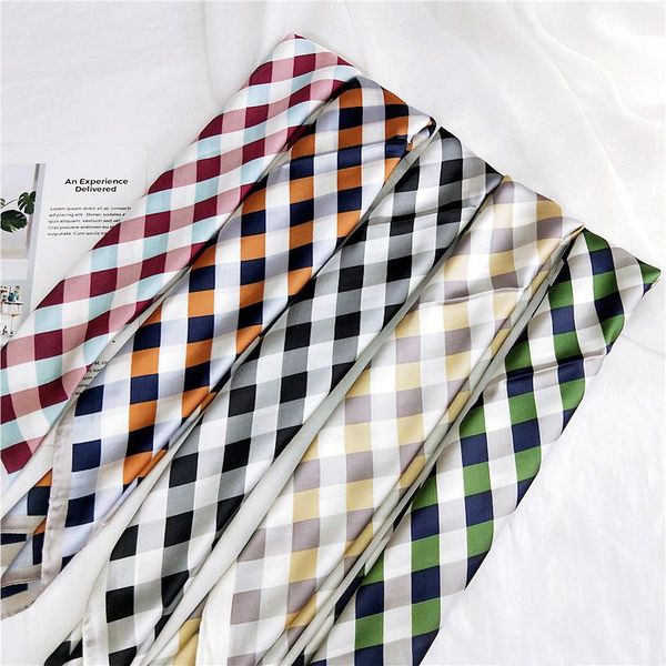 scarves women striped plaid square scarf imitated silk stewardess hostess ladies office neckerchief foulard bandana size 70cm, Blue;gray
scarves women striped plaid square scarf imitated silk stewardess hostess ladies office neckerchief foulard bandana size 70cm, Blue;gray
