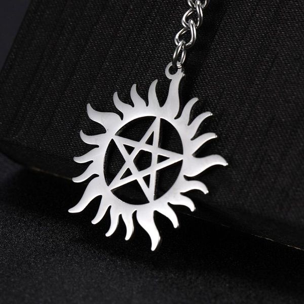 keychains supernatural dean anti-possession symbol pentagram keychain sun pendant holder ring metal, Silver
keychains supernatural dean anti-possession symbol pentagram keychain sun pendant holder ring metal, Silver