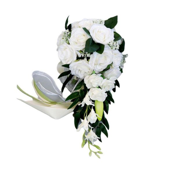 wedding flowers romantic bridal waterfall bouquet artificial rose with ribbon u90e
wedding flowers romantic bridal waterfall bouquet artificial rose with ribbon u90e