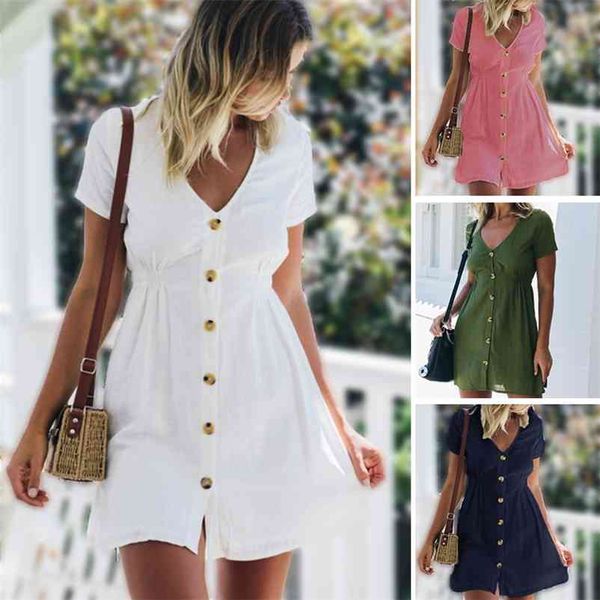 women's dress spring/summer pure color single row buttons v-neck dress women slim high waist casual dress vestido 210331, Black;gray
women's dress spring/summer pure color single row buttons v-neck dress women slim high waist casual dress vestido 210331, Black;gray