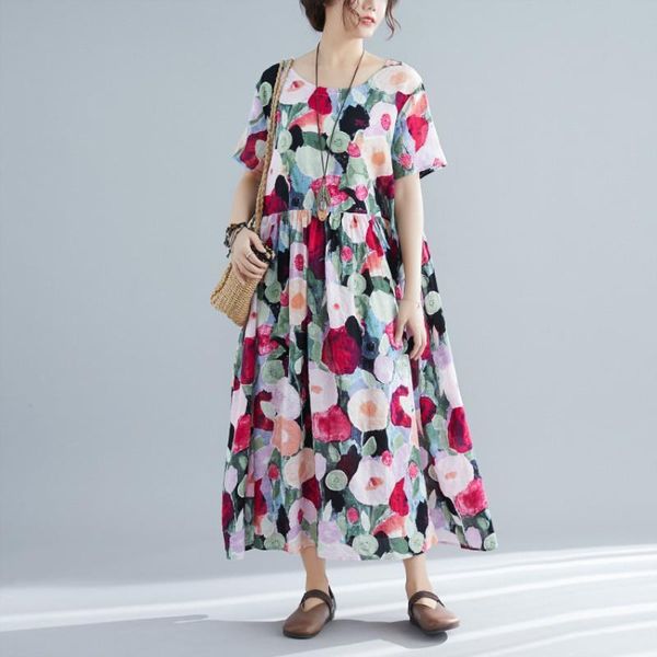 women dresses style cotton floral korean version of fashion loose casual dress a line summer short sleeved, Black;gray
women dresses style cotton floral korean version of fashion loose casual dress a line summer short sleeved, Black;gray