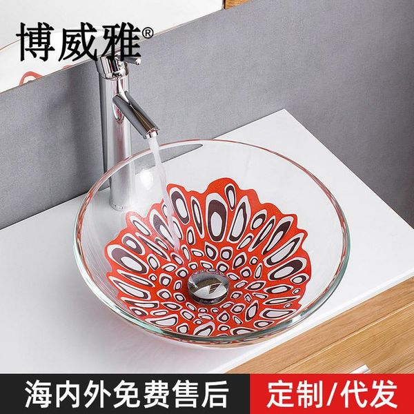 boweiya bathroom small apartment tempered glass wash basin balcony art above counter semi-hung sink faucets
boweiya bathroom small apartment tempered glass wash basin balcony art above counter semi-hung sink faucets