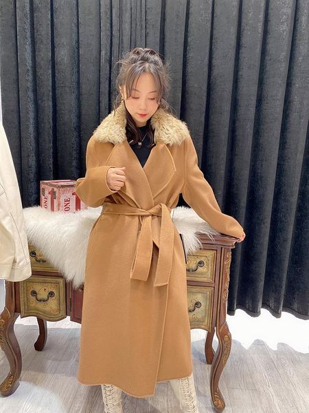 women's wool & blends 2021 winter handmade double side 100% woolen cashmere collar long outwear lady's coat rw12, Black
women's wool & blends 2021 winter handmade double side 100% woolen cashmere collar long outwear lady's coat rw12, Black