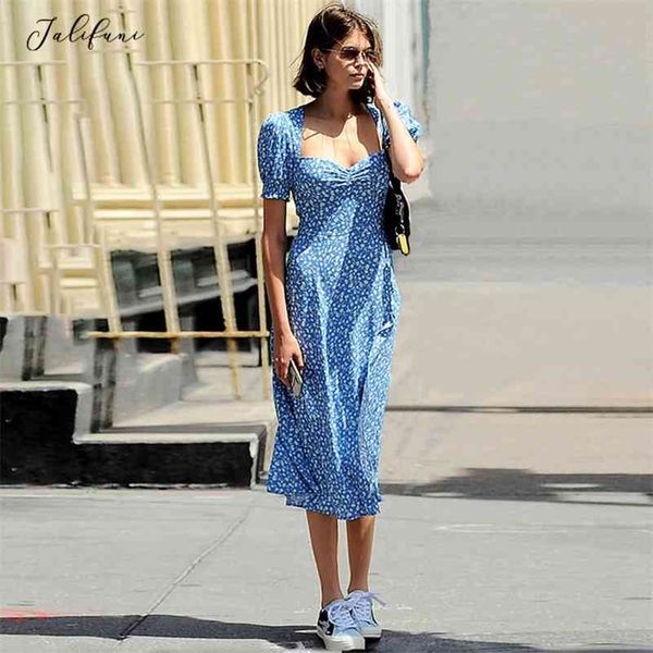 french romance retro dress y2k women floral print square collar dresses summer ruffles puff sleeve slim split midi dress vestido 210630, Black;gray
french romance retro dress y2k women floral print square collar dresses summer ruffles puff sleeve slim split midi dress vestido 210630, Black;gray