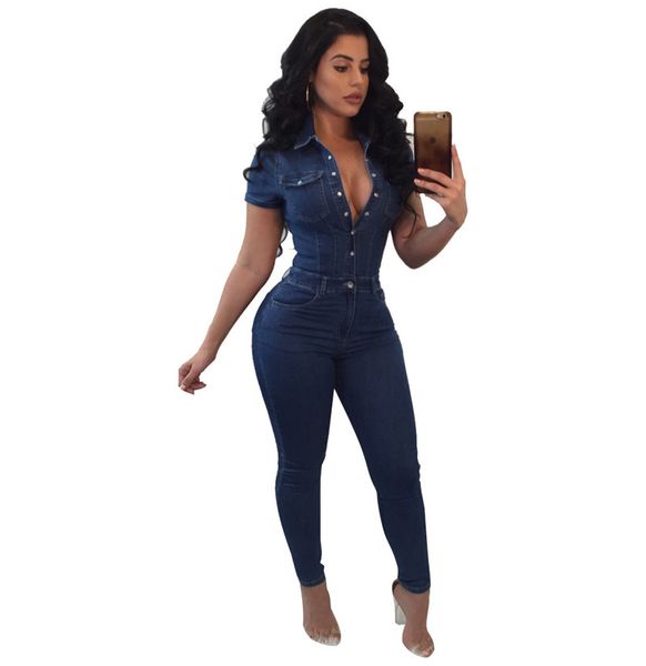 women denim jumpsuit short sleeve button closure romper jeans jumpsuits, Black;white
women denim jumpsuit short sleeve button closure romper jeans jumpsuits, Black;white
