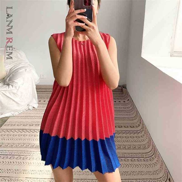women big size patchwork blue pleated mini dress round neck sleeveless loose fit fashion spring summer 2d1570 210526, Black;gray
women big size patchwork blue pleated mini dress round neck sleeveless loose fit fashion spring summer 2d1570 210526, Black;gray