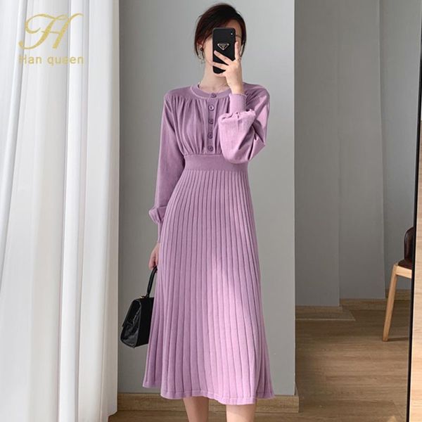 casual dresses h han queen winter women pullovers knitted dress single-breasted lantern sleeve basic soft thicken knit sweater, Black;gray
casual dresses h han queen winter women pullovers knitted dress single-breasted lantern sleeve basic soft thicken knit sweater, Black;gray