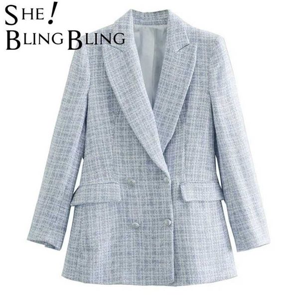 sheblingbling za light blue women chic double breasted blazers coat female outerwear office lady jacket plaid suit workwear 211022, White;black
sheblingbling za light blue women chic double breasted blazers coat female outerwear office lady jacket plaid suit workwear 211022, White;black