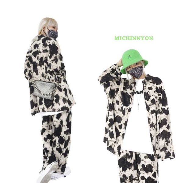 fashion tie dye printing long sleeve women's 2021 spring and summer new high temperament drape shirt pants suit, Black
fashion tie dye printing long sleeve women's 2021 spring and summer new high temperament drape shirt pants suit, Black
