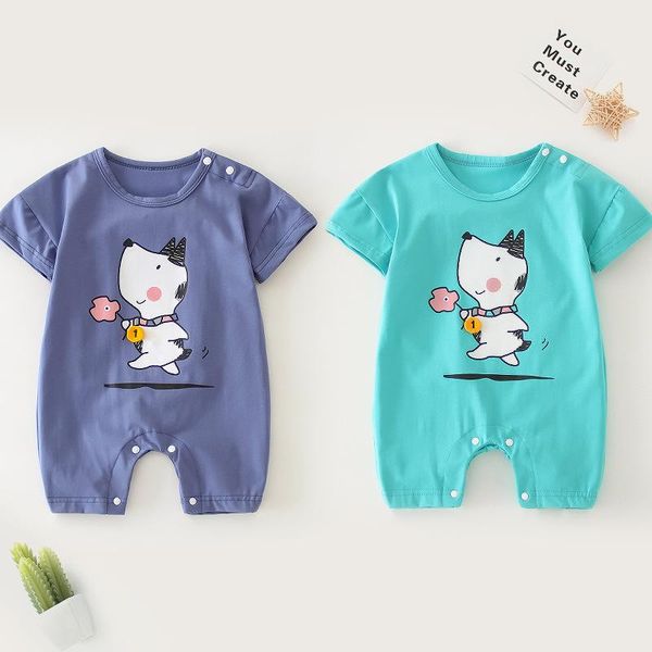 jumpsuits cute cartoon printed born baby romper summer short sleeve round neck infant girl jumpsuit comfortable cotton boy clothes, Blue
jumpsuits cute cartoon printed born baby romper summer short sleeve round neck infant girl jumpsuit comfortable cotton boy clothes, Blue