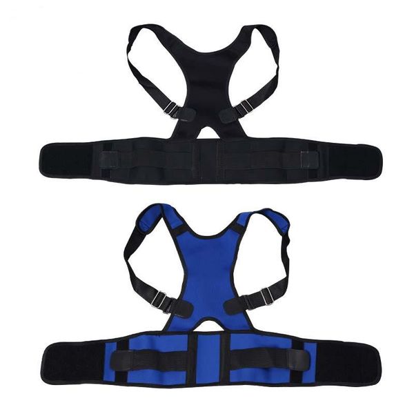 adjustable back support for men women shoulder belt spine protector posture correction brace, Black;blue
adjustable back support for men women shoulder belt spine protector posture correction brace, Black;blue