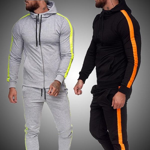 men's tracksuits fashion solid color striped hoodie set men casual hooded tracksuit suit male winter gym sweatshirt hoodies pants sets, Gray
men's tracksuits fashion solid color striped hoodie set men casual hooded tracksuit suit male winter gym sweatshirt hoodies pants sets, Gray