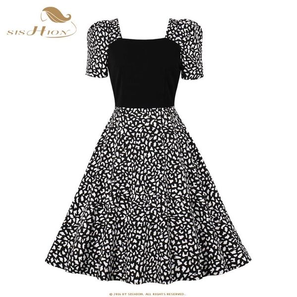 party dresses sishion women's french retro floral dress gentle wind square neck puff sleeve sweet first love autumn sp1596, White;black
party dresses sishion women's french retro floral dress gentle wind square neck puff sleeve sweet first love autumn sp1596, White;black