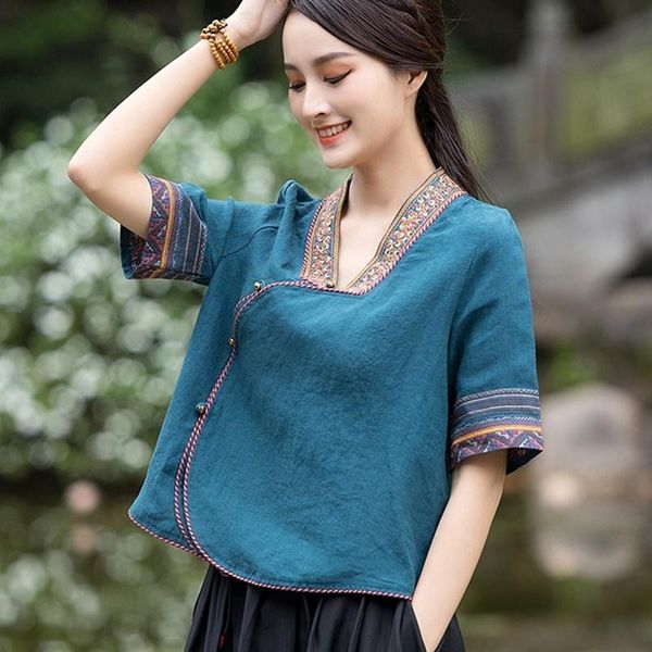 ethnic clothing ladies chinese women 2021 summer t-shirt-women short sleeve retro cheongsam button style 30967, Red
ethnic clothing ladies chinese women 2021 summer t-shirt-women short sleeve retro cheongsam button style 30967, Red
