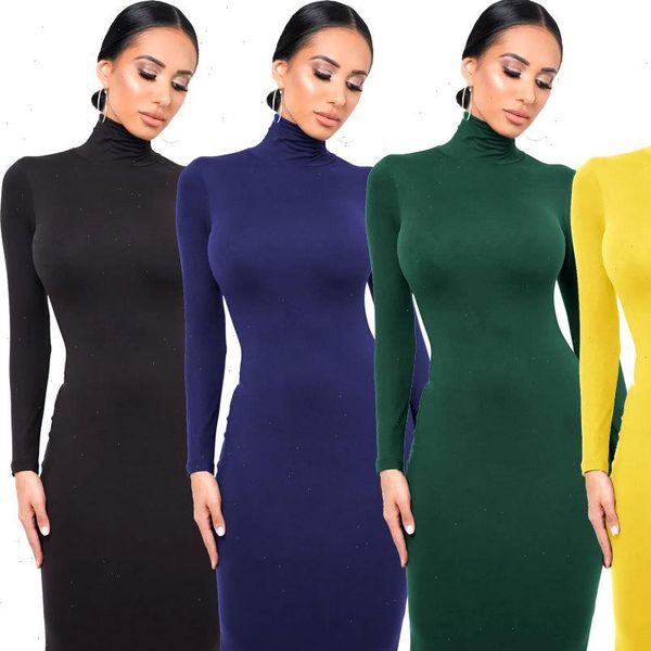 long sleeve turtleneck bodycon womens dress autumn winter solid casual slim package hip thick fashion party vestidos, Black;gray
long sleeve turtleneck bodycon womens dress autumn winter solid casual slim package hip thick fashion party vestidos, Black;gray