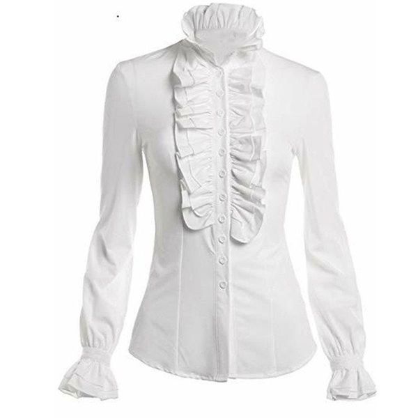 women's blouses & shirts women gothic blouse shirt casual fashion lolita style black elegant slim spring chic turtleneck ruffles girl w, White
women's blouses & shirts women gothic blouse shirt casual fashion lolita style black elegant slim spring chic turtleneck ruffles girl w, White