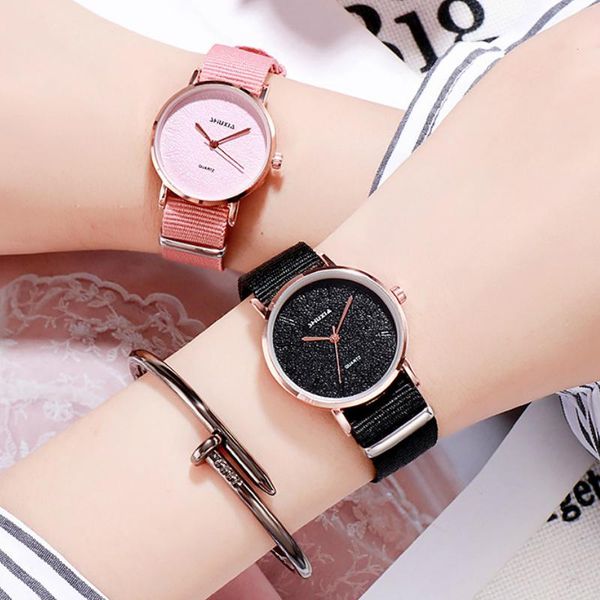 wristwatches fashion women 's nylon band luxury watches dress bracelet watch ladies analog quartz wrist clock gifts, Slivery;brown
wristwatches fashion women 's nylon band luxury watches dress bracelet watch ladies analog quartz wrist clock gifts, Slivery;brown