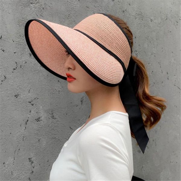 wide brim hats 2021 summer ladies sun hat ess straw cap elegant protection foldable roll-up beach portable visors, Blue;gray
wide brim hats 2021 summer ladies sun hat ess straw cap elegant protection foldable roll-up beach portable visors, Blue;gray