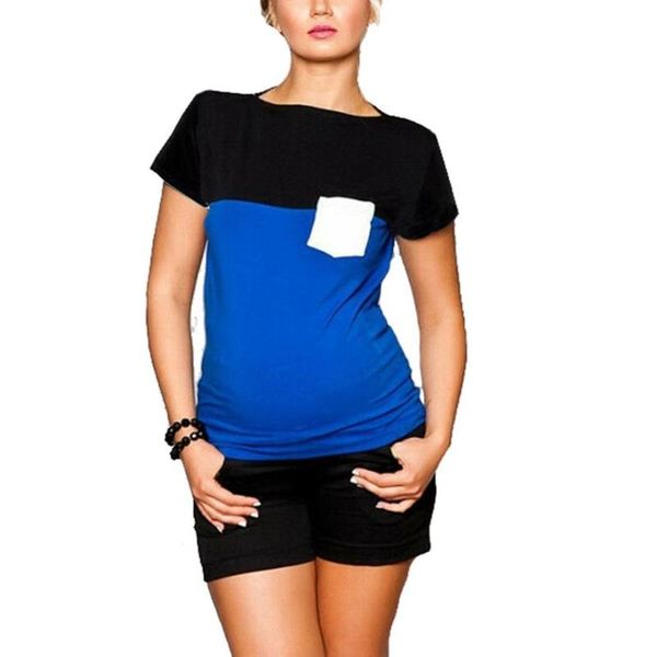 maternity & tees women clothes short sleeve patchwork color t-shirt pocket summer pregnant blouse 3fm, White
maternity & tees women clothes short sleeve patchwork color t-shirt pocket summer pregnant blouse 3fm, White
