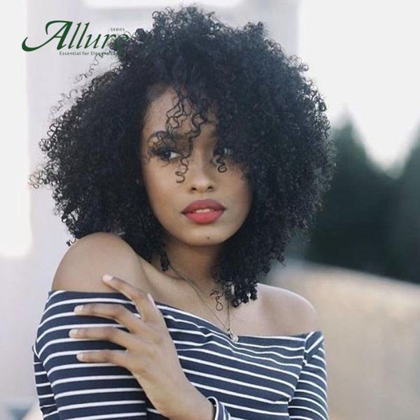 afro kinky curly part lace front human hair wigs for black women remy brazilian allure1, Black;brown
afro kinky curly part lace front human hair wigs for black women remy brazilian allure1, Black;brown