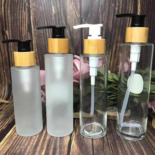 storage bottles & jars 4oz 3oz spray frosted transparent glass lotion bottle environmental bamboo lid empty skin care packaging
storage bottles & jars 4oz 3oz spray frosted transparent glass lotion bottle environmental bamboo lid empty skin care packaging