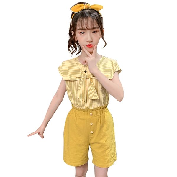 kids summer clothes striped vest + short teenage girls clothing big bow children girl casual style children's 210528, White
kids summer clothes striped vest + short teenage girls clothing big bow children girl casual style children's 210528, White
