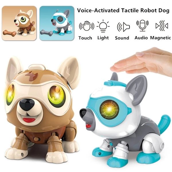 electronic music robot dog with eye flash led light kid friend toy voice-activated touch sensor touch control pet dog model gif
electronic music robot dog with eye flash led light kid friend toy voice-activated touch sensor touch control pet dog model gif