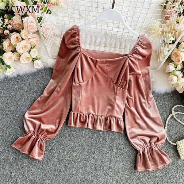 women's & shirts zcwxm autumn women elegant velvet square collar butterfly sleeve pleated waist ruffles slim vintage ladies and blouse, White
women's & shirts zcwxm autumn women elegant velvet square collar butterfly sleeve pleated waist ruffles slim vintage ladies and blouse, White