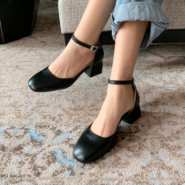 dress shoes women's summer brand high sandals back strap office shallow med heel pumps mujer size 31-43, Black
dress shoes women's summer brand high sandals back strap office shallow med heel pumps mujer size 31-43, Black
