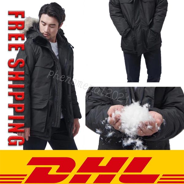 dhl frehip outdoor leisure sports canada parkar mens down et white duck windproof parker long leather collar cap warm real wolf fur stylish, Black 
dhl frehip outdoor leisure sports canada parkar mens down et white duck windproof parker long leather collar cap warm real wolf fur stylish, Black