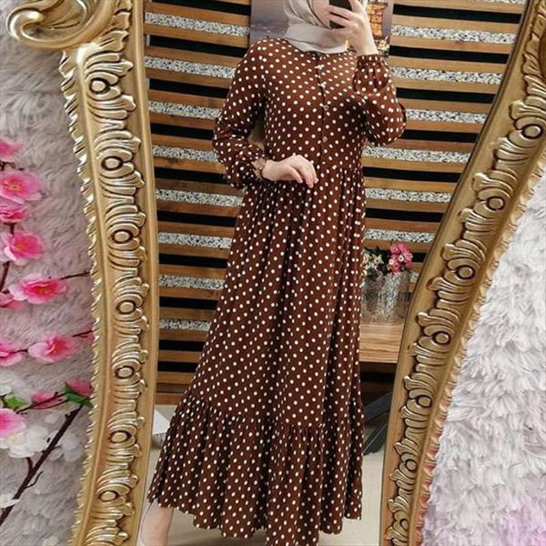 muslim lantern sleeves maxi long women dresses swing polka dot print buttons pleated ruffles high waist kaftan abaya hijab islam, Black;gray
muslim lantern sleeves maxi long women dresses swing polka dot print buttons pleated ruffles high waist kaftan abaya hijab islam, Black;gray