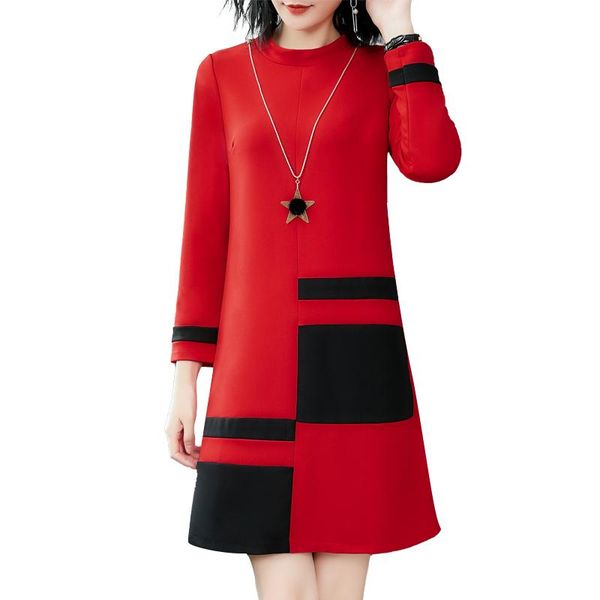 casual dresses autumn dress women long sleeve outfit red black patchwork pattern plus size loose vestido clothes o neck -4xl, Black;gray
casual dresses autumn dress women long sleeve outfit red black patchwork pattern plus size loose vestido clothes o neck -4xl, Black;gray