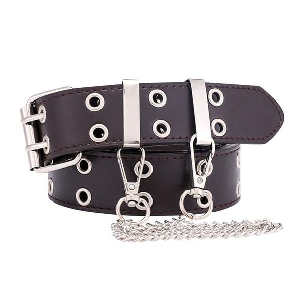 belts fashion harajuku women punk chain belt adjustable black double/single eyelet grommet metal buckle leather waistband for jeans, Black;brown
belts fashion harajuku women punk chain belt adjustable black double/single eyelet grommet metal buckle leather waistband for jeans, Black;brown
