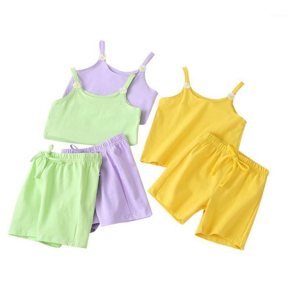 citgeesummer solid kids bbay girls sleeveless strap flower + elastic waist shorts clothes set clothing sets, White
citgeesummer solid kids bbay girls sleeveless strap flower + elastic waist shorts clothes set clothing sets, White