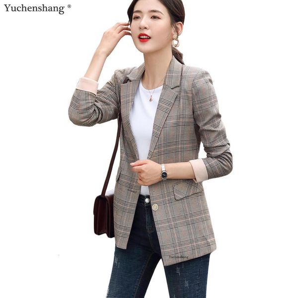 women's suits & blazers fashion woman straight long plaid blazer autumn winter spring outwear casual jackets female single button coat, White;black
women's suits & blazers fashion woman straight long plaid blazer autumn winter spring outwear casual jackets female single button coat, White;black