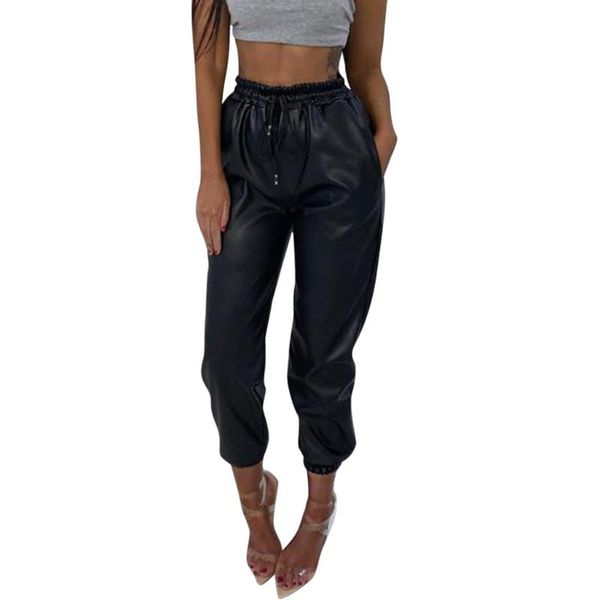 women's pants & capris women black faux leather suit high waist sashes pockets 2021 office ladies pu trousers bottoms, Black;white
women's pants & capris women black faux leather suit high waist sashes pockets 2021 office ladies pu trousers bottoms, Black;white