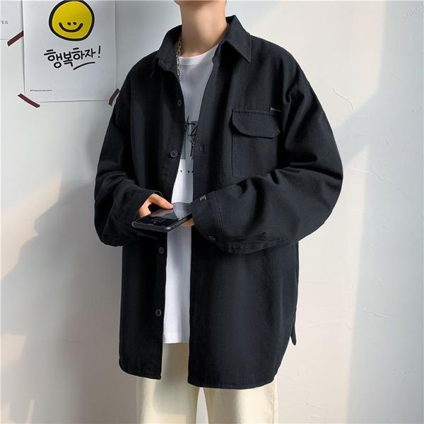 solid color long-sleeved men's shirt casual youth korean version loose fashion jacket clothes mens shirts, White;black
solid color long-sleeved men's shirt casual youth korean version loose fashion jacket clothes mens shirts, White;black
