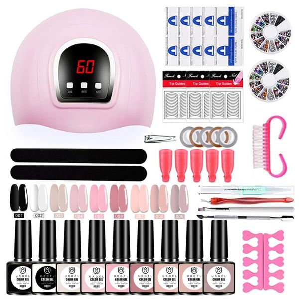 nail gel urgel set uv led lamp dryer with polish kit soak off manicure tools, Red;pink
nail gel urgel set uv led lamp dryer with polish kit soak off manicure tools, Red;pink