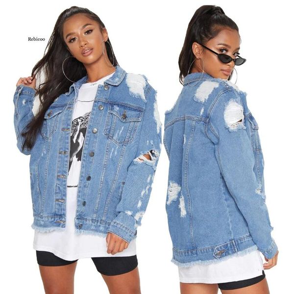 women's jackets women hole denim boyfriend style long sleeve vintage jean jacket loose casual autumn coat bomber, Black;brown
women's jackets women hole denim boyfriend style long sleeve vintage jean jacket loose casual autumn coat bomber, Black;brown