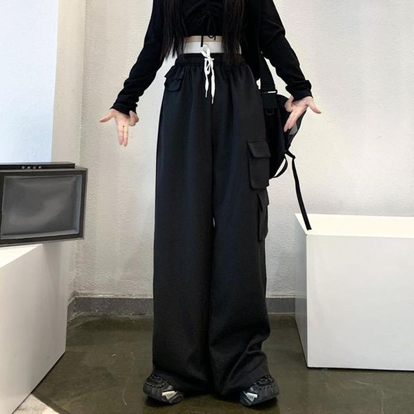 women's pants & capris 2021 solid color ladies sports high waists slimming loose women fashion street, Black;white
women's pants & capris 2021 solid color ladies sports high waists slimming loose women fashion street, Black;white