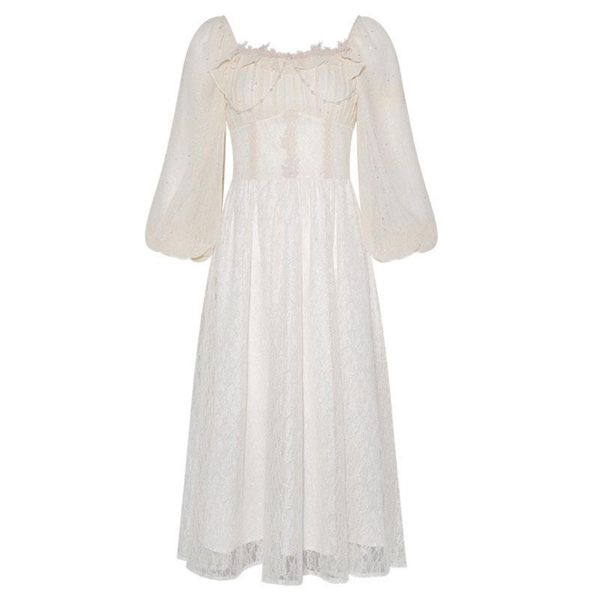 casual dresses pearl metal links decoration square neckline long sleeve mid-calf length beige lace decollete woman ceremony, Black;gray
casual dresses pearl metal links decoration square neckline long sleeve mid-calf length beige lace decollete woman ceremony, Black;gray