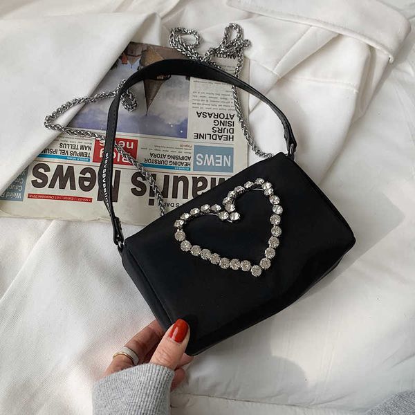 female 2021 fashion love water drill shoulder portable cross link chain small cloth bag
female 2021 fashion love water drill shoulder portable cross link chain small cloth bag