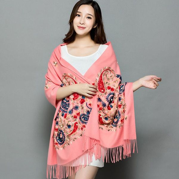 scarves women scarf models mother fashion dual-use shawl chinese style folk-custom autumn and winter ladies flower embroidery, Blue;gray
scarves women scarf models mother fashion dual-use shawl chinese style folk-custom autumn and winter ladies flower embroidery, Blue;gray